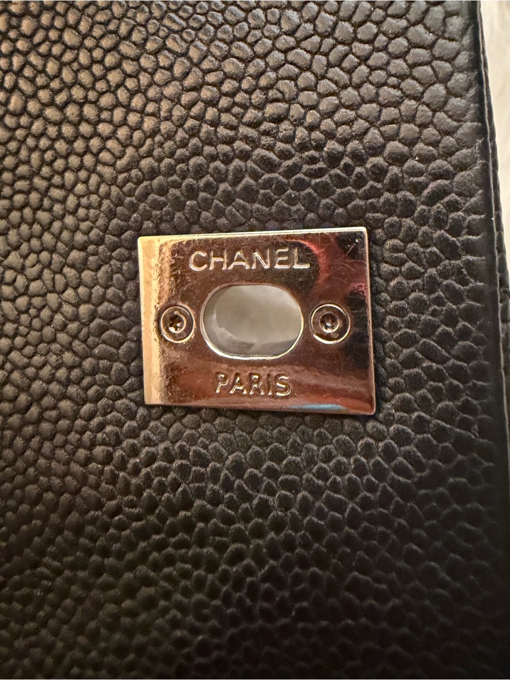 Vintage Chanel Lady Pearly Quilted Flap Black Bag Iridescent Caviar Leather - Picture 11 of 13